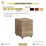 Tab di động 3 ngăn TDD15.2 40x40x60 - Trắng kết hợp Ghi