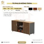 Tủ Phụ Di Động TDD16.1 120x35x60 - Vân gỗ đậm