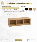 Tủ sách treo tường TS01.1 120x40cm - Vân gỗ nhạt
