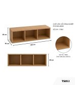 Tủ sách treo tường TS01.1 120x40cm - Vân gỗ nhạt