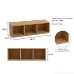 Tủ sách treo tường TS01.1 120x40cm - Vân gỗ nhạt