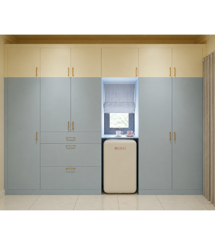 Tủ quần áo TG01.22 320x55x280 - Xanh Vàng