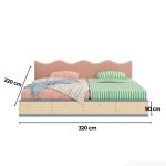 Giường ngủ TG01.17 320x220x90 - Hồng Xanh