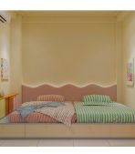 Giường ngủ TG01.17 320x220x90 - Hồng Xanh