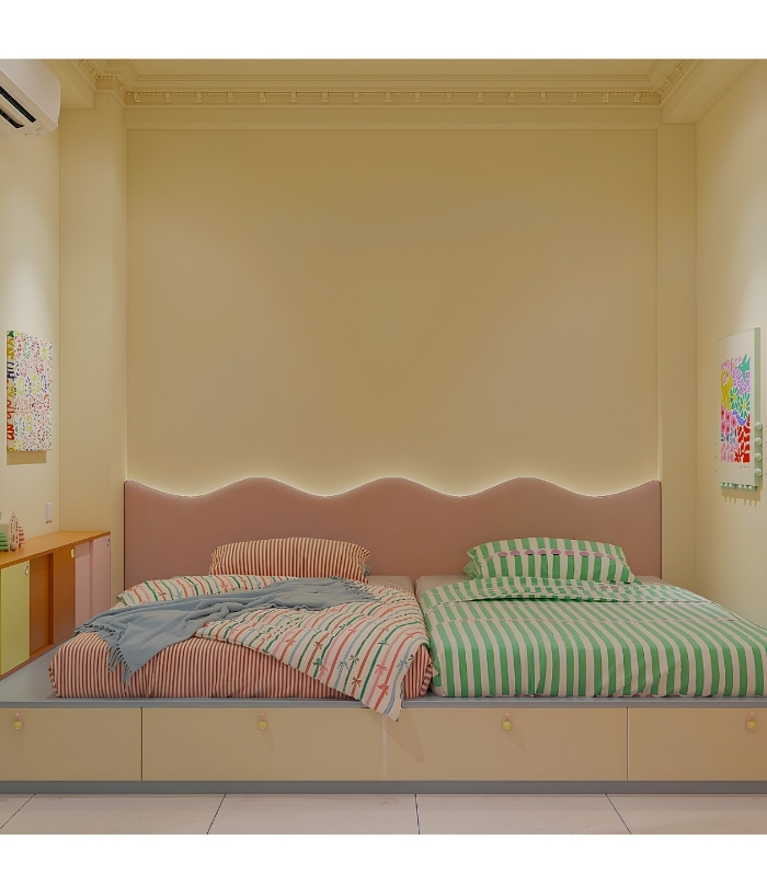 Giường ngủ TG01.17 320x220x90 - Hồng Xanh