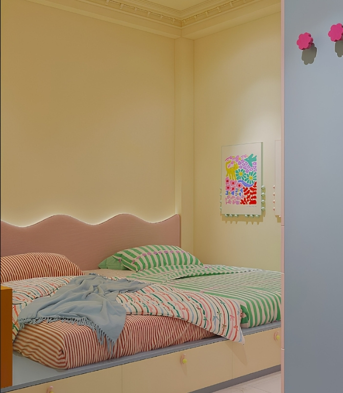 Giường ngủ TG01.17 320x220x90 - Hồng Xanh