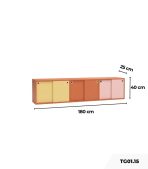 Tủ trang trí TG01.15 180x25x40 - Vàng Cam Hồng