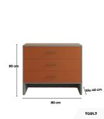 Tủ ngăn kéo TG01.7 80x40x80 - Cam Xanh