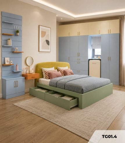 Combo Phòng ngủ Master TG01.4 - Color Block Xanh chủ đạo