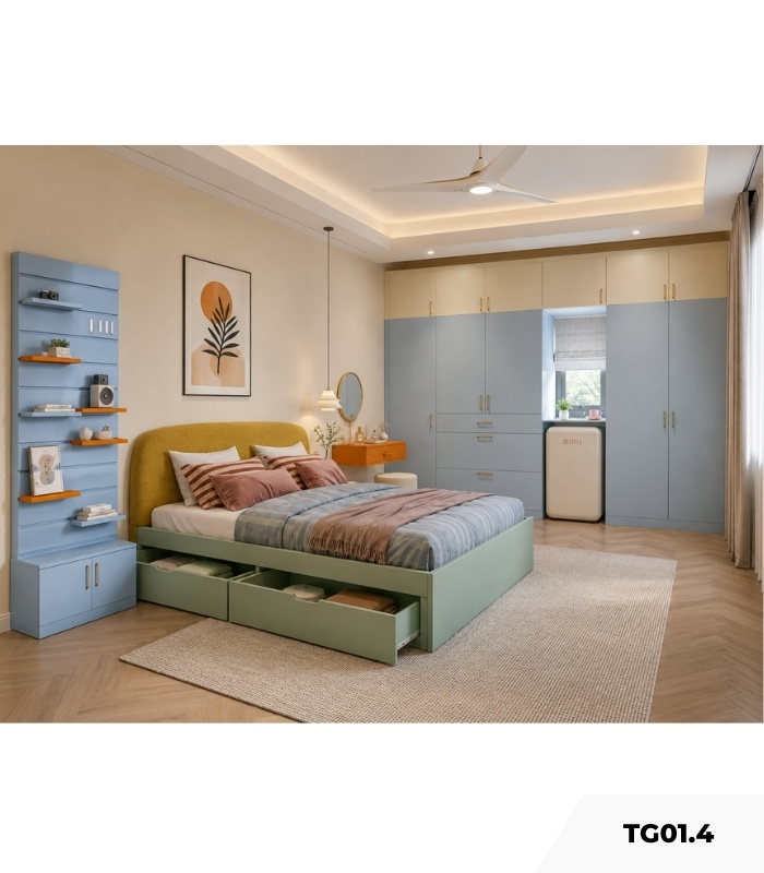 Combo Phòng ngủ Master TG01.4 - Color Block Xanh chủ đạo