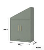 Tủ cầu thang TG01.9 70x60x140 - Xanh