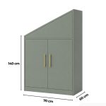 Tủ cầu thang TG01.9 70x60x140 - Xanh