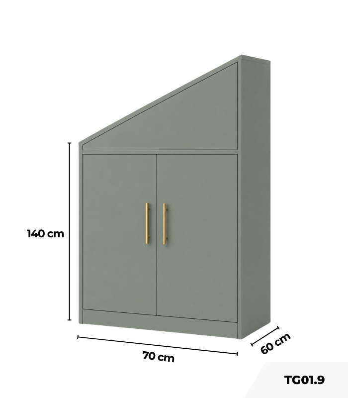 Tủ cầu thang TG01.9 70x60x140 - Xanh