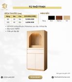 Tủ thờ TTH01.2 88x48x186 - Vân gỗ nhạt + Trắng