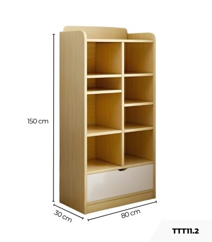 Tủ Trang Trí TTT11.2 80x30x150 - Vân Gỗ + Trắng
