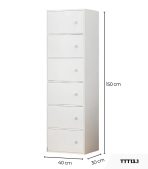 Tủ Trang Trí TTT13.1 40x30x150 - Trắng
