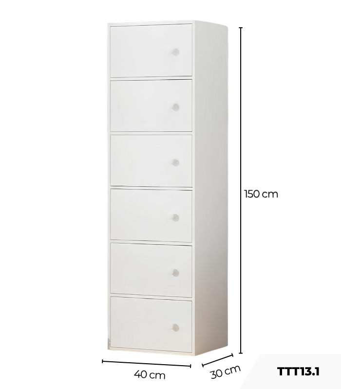 Tủ Trang Trí TTT13.1 40x30x150 - Trắng