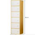 Tủ Trang Trí TTT13.2 40x30x150 - Vân Gỗ + Trắng