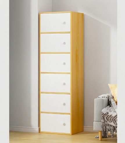 Tủ Trang Trí TTT13.2 40x30x150 - Vân Gỗ + Trắng