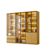 Tủ Trang Trí Khung nhôm Kính màu TTT4.3 220x35x200 - Vân Gỗ