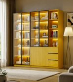 Tủ Trang Trí Khung nhôm Kính màu TTT4.1 180x35x200 - Vân Gỗ