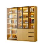 Tủ Trang Trí Khung nhôm Kính màu TTT4.1 180x35x200 - Vân Gỗ