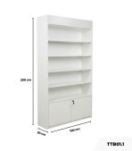 Tủ Trưng Bày TTB01.1 100x200 - Trắng