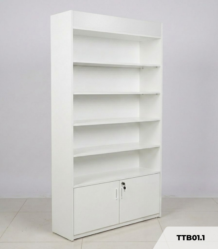 Tủ Trưng Bày TTB01.1 100x200 - Trắng
