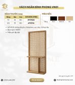 Vách Ngăn Bình Phong VN01.2 120x35x180 - Vân gỗ nhạt