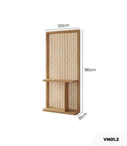 Vách Ngăn Bình Phong VN01.2 120x35x180 - Vân gỗ nhạt