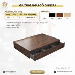 Giường gỗ GNG27.1 180×200 – Vân gỗ đậm
