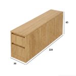 Kệ decor hông giường kèm hộc tủ trang trí KTT03.1 - Vân gỗ nhạt