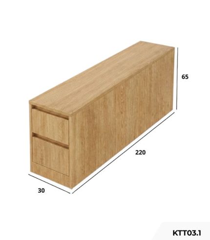 Kệ decor hông giường kèm hộc tủ trang trí KTT03.1 - Vân gỗ nhạt