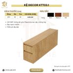 Kệ decor hông giường kèm hộc tủ trang trí KTT03.1 - Vân gỗ nhạt