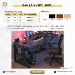 Bàn làm việc LBV17.3 120×60 – Trắng + Khung chân đen