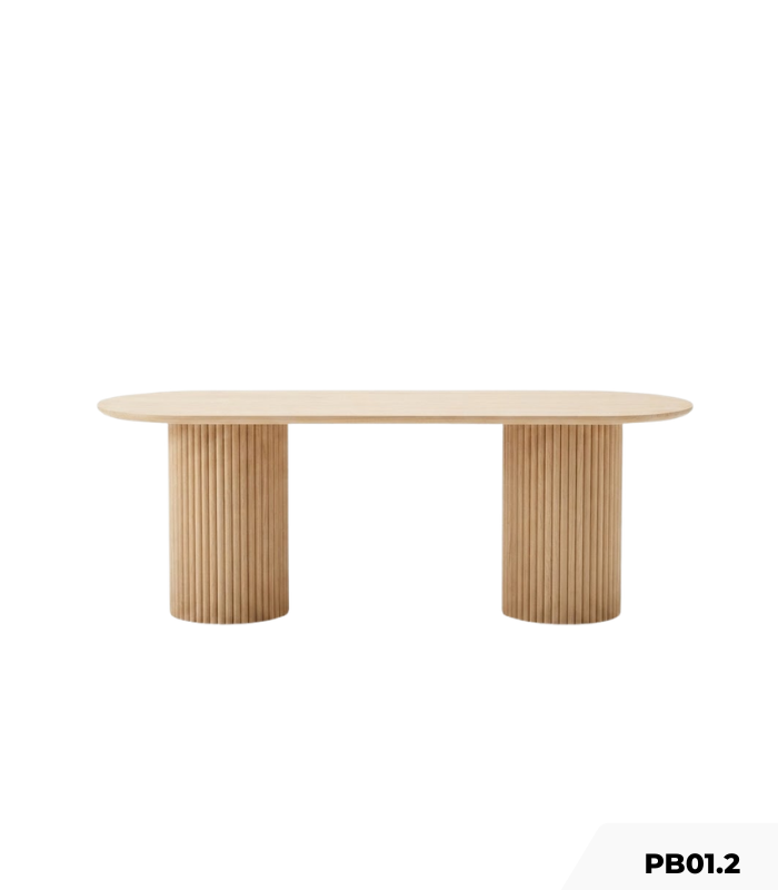 Bàn ăn Oval Doris PB01.2 160x75 - Vân gỗ nhạt