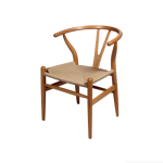Ghế ăn, ghế cafe Wishbone Chair dây đan hiện đại PB01.3 - Trắng + Vân gỗ nhạt
