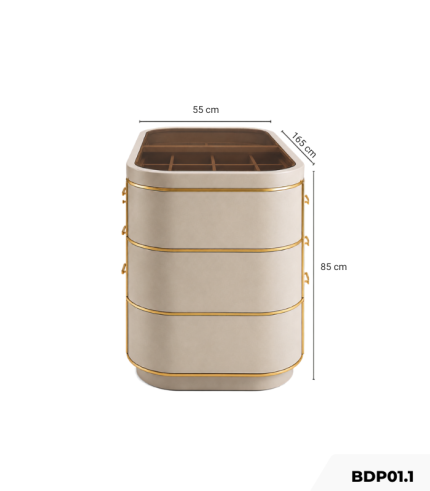 Bàn đảo phòng thay đồ BDP01.1 165x85 - Be