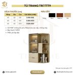 Tủ Trang Trí Góc Tường Khung nhôm Kính màu TTT9.1 60x40x120 - Be