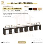 Bàn làm nail 7 chỗ kèm hộc tủ BN01.1