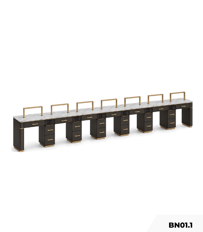 Bàn làm nail 7 chỗ kèm hộc tủ BN01.1