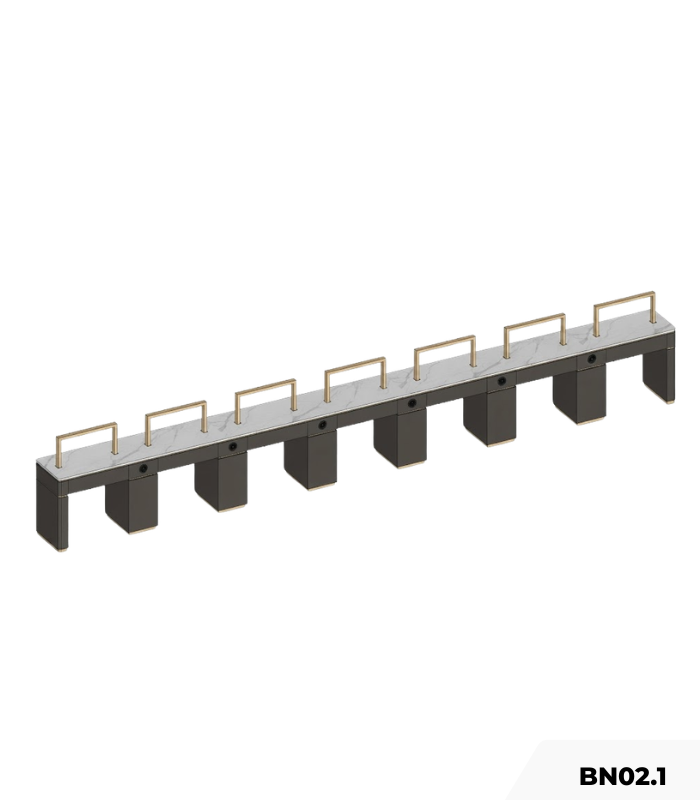Bàn làm nail 5 chỗ kèm hộc tủ BN02.1