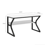 Bàn làm việc LBV17.3 120×60 – Trắng + Khung chân đen