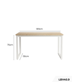 Bàn làm việc LBV40.9 120×60 – Vân gỗ nhạt khung chân trắng