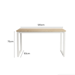 Bàn làm việc LBV40.9 120×60 – Vân gỗ nhạt khung chân trắng