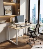 Bàn làm việc LBV40.9 120×60 – Vân gỗ nhạt khung chân trắng - Ảnh 3