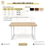 Bàn làm việc LBV58.13 100×48 – Vân gỗ nhạt + Khung chân trắng