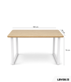 Bàn làm việc LBV58.13 100×48 – Vân gỗ nhạt + Khung chân trắng