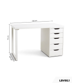 Bàn làm việc IKEA 1 Tủ LBV95.1 120×60 – Trắng