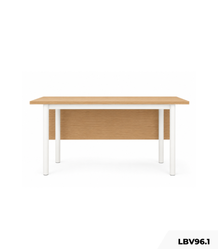 Bàn làm việc chân sắt LBV96.1 120x60 cm - Vân gỗ nhạt + Chân trắng